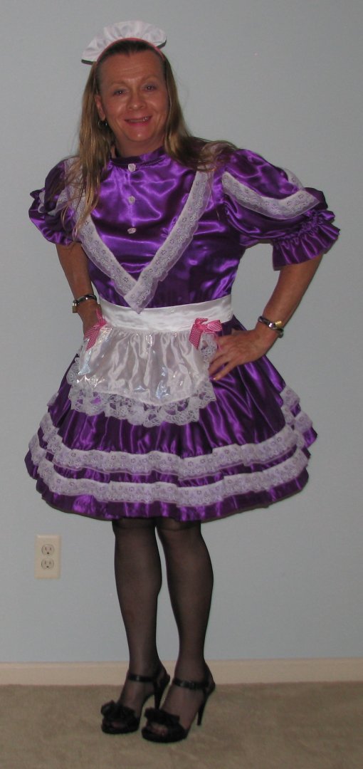 Chrisissy in her purple Sissy Maid Uniform ready to serve.JPG