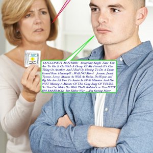 Mother Talking To Teenage Son About Contraception