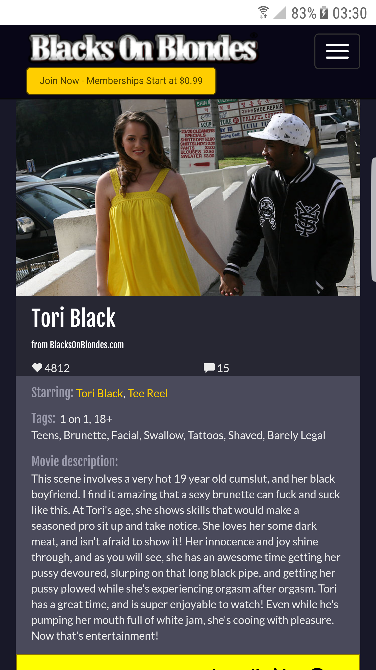 Blacks On Blondes: Tori Black (2008)