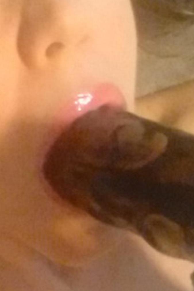 selfie  sucking moms didlo for her owner over skype; i obey him no matter what