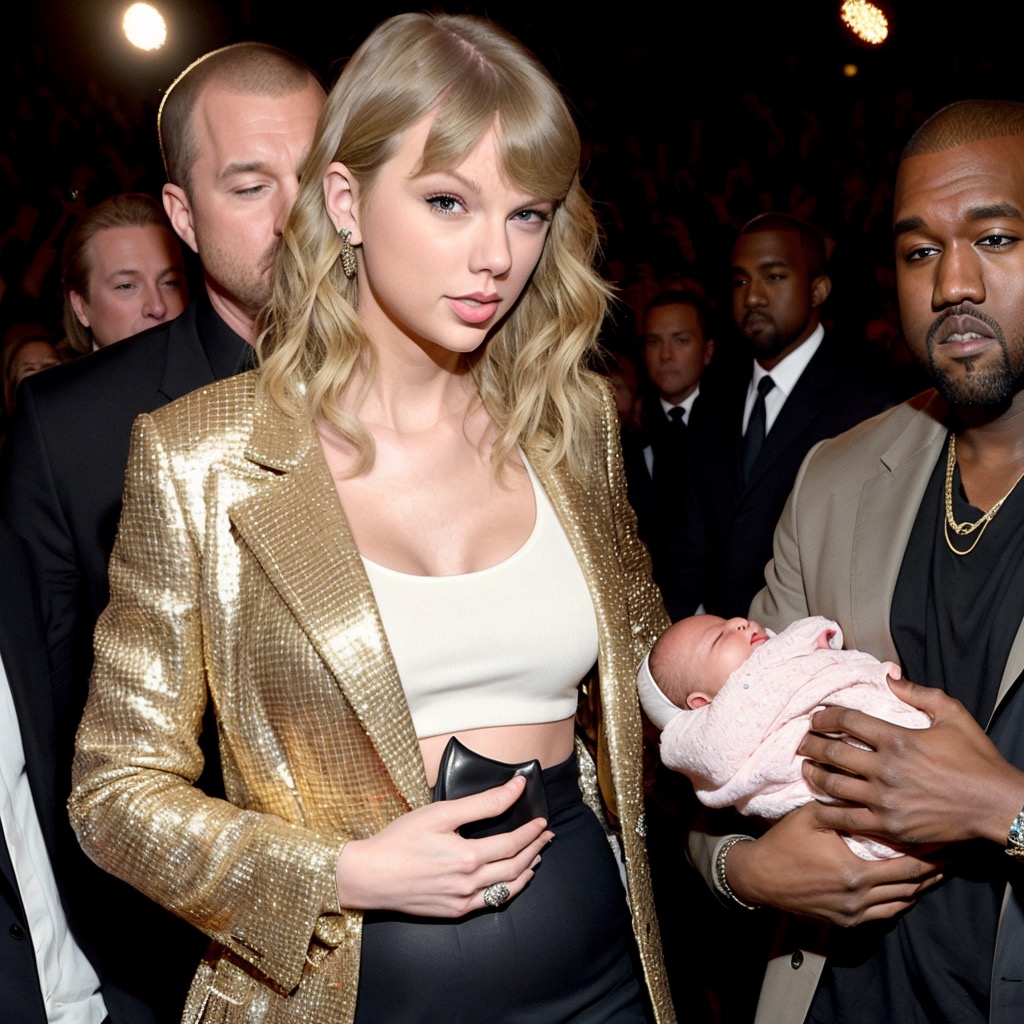 Taylor, Swift, and Kanye West nine months after wedding